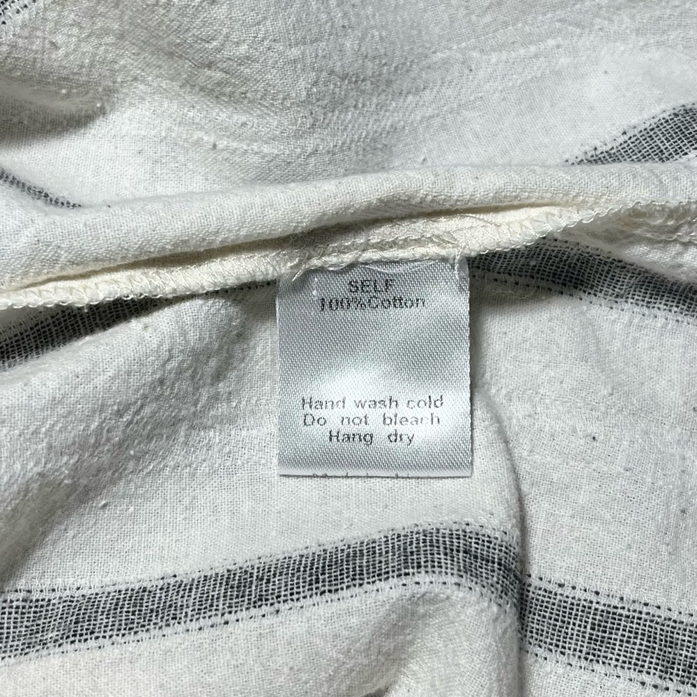 MOD REF Striped Button Down Shirt Womens S Oversized 100% Cotton White Gray - Picture 6 of 9